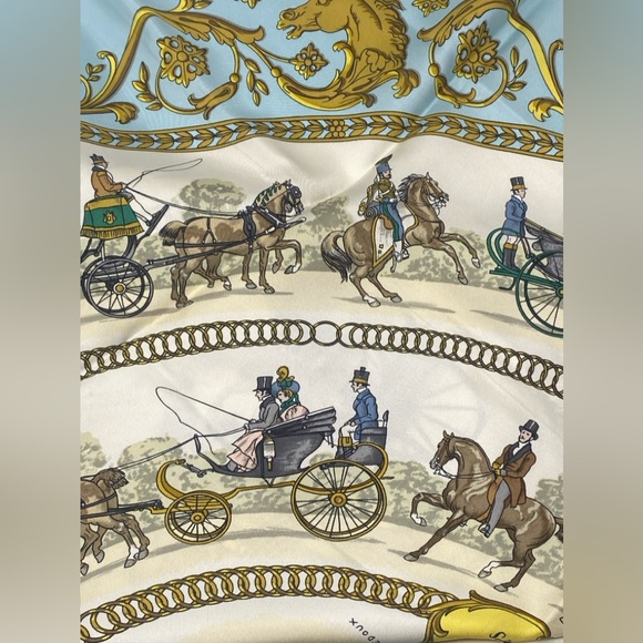 Hermes Vintage Silk Scarf Carre 90 “La Promenade De Longchamps” By P.Ledoux - Picture 5 of 14